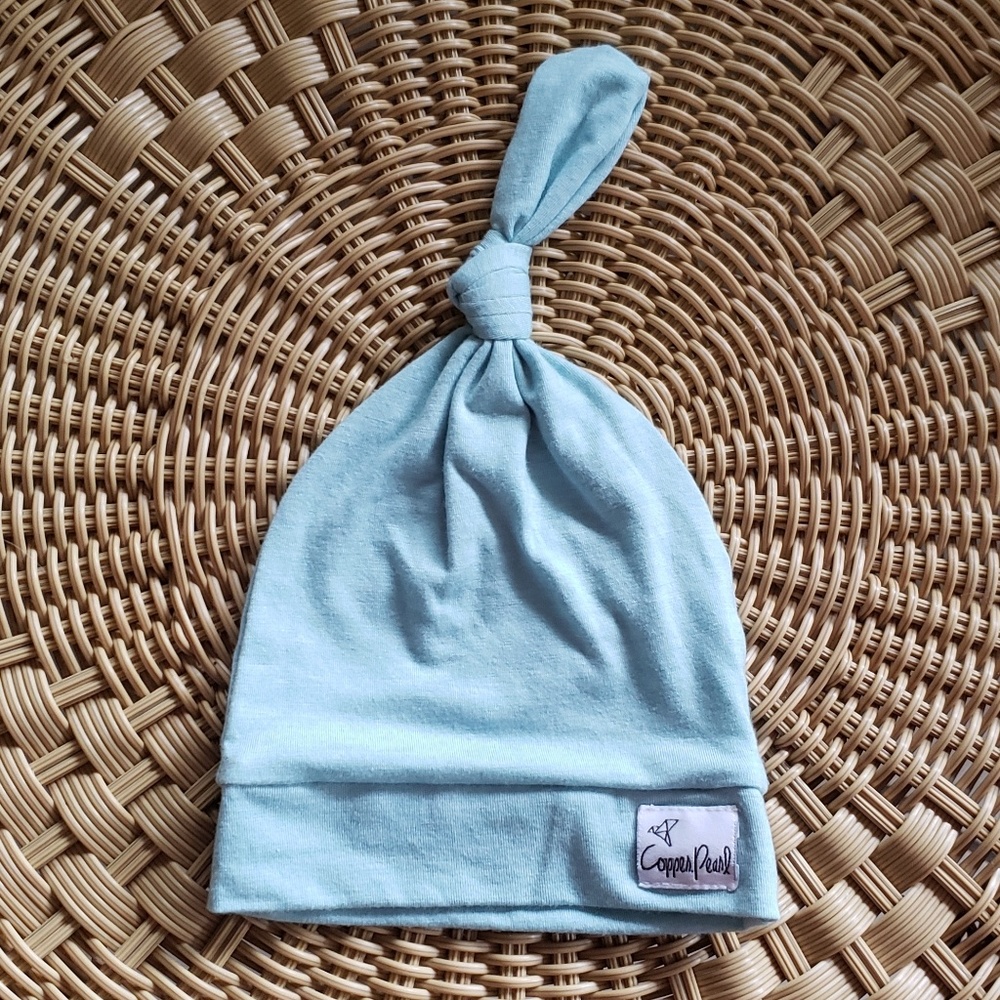 Copper Pearl Top Knot Hat